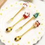 Christmas Teaspoons And Fork Set, thumbnail 2 of 3