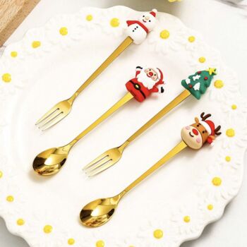 Christmas Teaspoons And Fork Set, 2 of 3