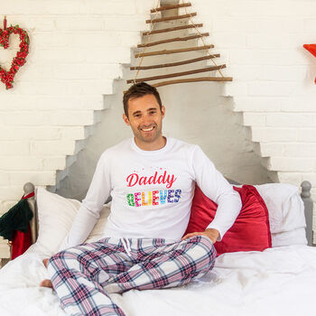 Men's Believes Personalised Christmas Pyjamas, 2 of 4