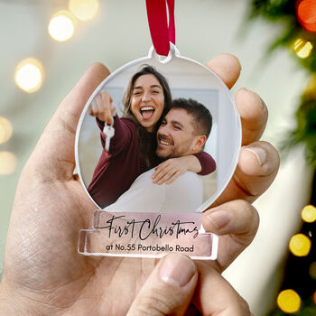 Personalised First Christmas New Home Photo Ornament, 8 of 11
