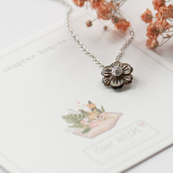 A New Chapter Begins Flower Necklace Sterling Silver, 3 of 11
