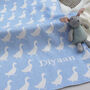 Personalised Knitted Duck Baby Blanket, thumbnail 3 of 12