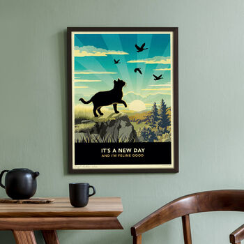 Limited Edition Cat Lovers Gift Print ‘Feline Good’, 4 of 10