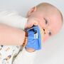Dotty Fish Bright Blue Soft Leather Baby Sandals With Barefoot Soles, thumbnail 2 of 7