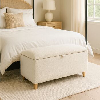Tall Storage Ottoman In Soft Bouclé Fabric, 4 of 6