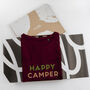 Organic Cotton Happy Camper T Shirt, thumbnail 2 of 6