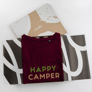 Organic Cotton Happy Camper T Shirt, 2 of 6