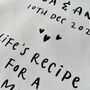 Lifes Recipe For A Happy Marriage Tea Towel, thumbnail 2 of 2