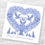 Personalised Stork Tree Heart New Baby Card, thumbnail 3 of 5