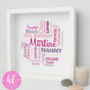 Personalised 70th Birthday Word Art Gift For Her, thumbnail 2 of 5