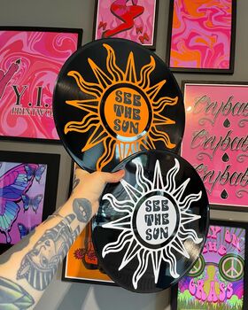 See The Sun Upcycled 12' Lp Vinyl Record Decor, 4 of 8