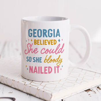 'She Believed She Could' Personalised Mug, 2 of 3
