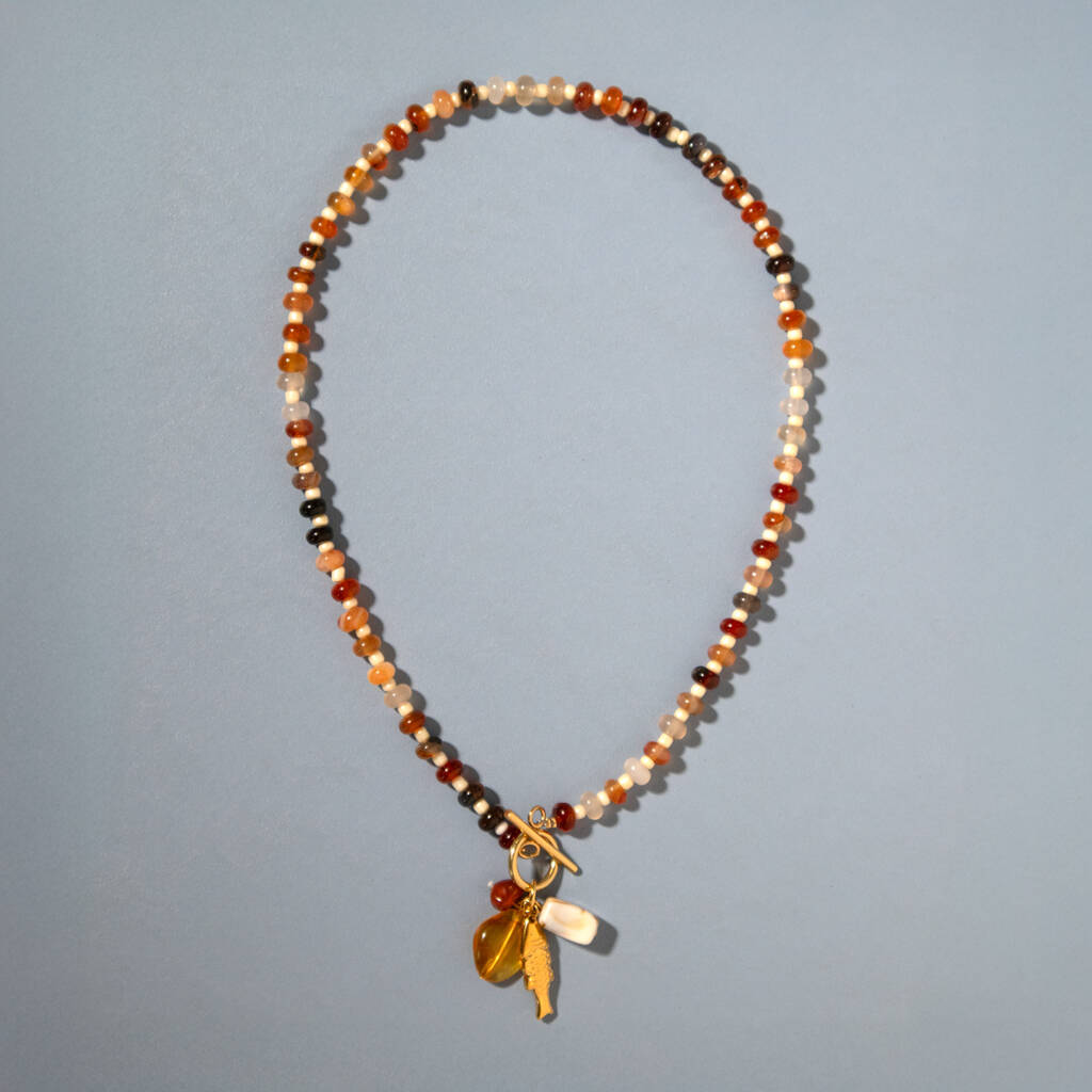 Amber Gingham Toggle Necklace, 1 of 6
