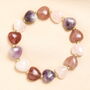 Semi Precious Stone Heart Bracelet In Blue Or Lilac, thumbnail 1 of 3