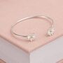 Adjustable Sterling Silver Daisy Cuff Bangle Bracelet, thumbnail 1 of 5