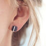 Geometric Earrings. Square Black Studs, thumbnail 1 of 8