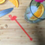 Flamingo Drink Stirrer On Neon Pink Translucent Acrylic, thumbnail 3 of 6