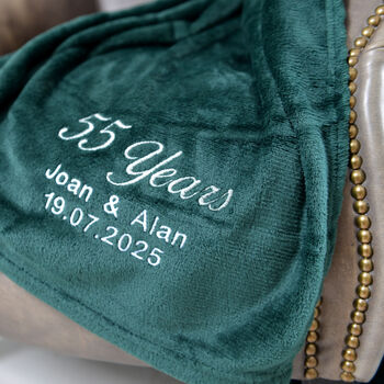 Personalised Emerald Anniversary 55 Years Married Blanket, 3 of 4