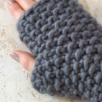 Ivy Hat And Fingerless Gloves Knitting Kit, 5 of 6