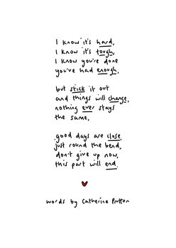 'I Know It's Hard' Handwritten Poem A4, 2 of 2