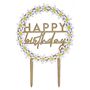 Wooden Happy Birthday Cake Topper With Daisies, thumbnail 2 of 2