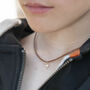 Tiny 9k Yellow Gold Cross On Leather Necklace, thumbnail 2 of 6