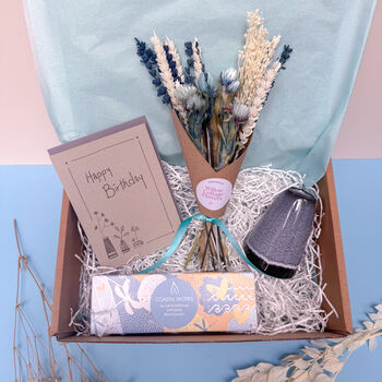 Blue Dried Flower Birthday Gift Hamper, 2 of 3