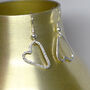 Handmade Hammered Sterling Silver Heart Hook Earrings, thumbnail 2 of 4