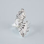 Sterling Silver Fan Design Adjustable Ring, thumbnail 1 of 6