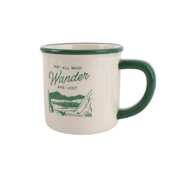 'Not All Who Wander Are Lost' Stoneware Mug In Gift Box | Camping | Homeware | Kitchenware, 3 of 4