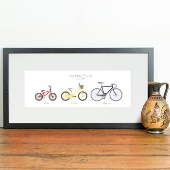 Personalised Family Bicycle Print, 5 of 6