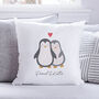 Personalised Penguin Valentines Cushion, thumbnail 1 of 2