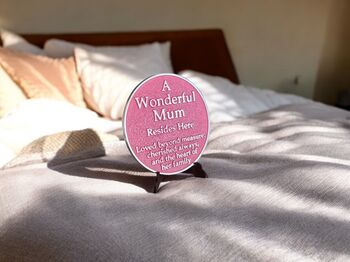 Polished Metal Heritage Gift For Mum 'A Wonderful Mum Resides Here', 2 of 2