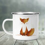 Woodland Fox Personalised Enamel Mug, thumbnail 1 of 4