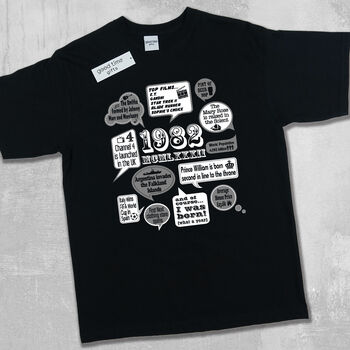 'Events Of 1982' 40th Birthday Gift T Shirt, 6 of 10