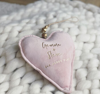 Personalised Heart Hanging Decoration Anniversary, 3 of 3