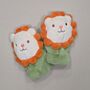 Children's Fluffy Cute Lion Mittens In Fern Green, thumbnail 1 of 2