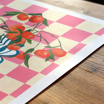 Mediterranean Clementine Wall Art | Hand Painted Fruit Print, 2 of 12