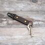 Personalised Brown Oiled Leather Keyring, thumbnail 1 of 4