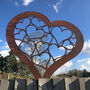 Rusted Metal Heart Garden Ornament Valentines Gift, thumbnail 2 of 4