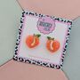 Peach Emoji Glitter Studs, thumbnail 3 of 4