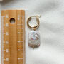 Pearl Lustre 18k Gold Plated Hoop Earrings, thumbnail 3 of 3
