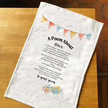 Personalised Poem Tea Towel 40th Birthday Gift, 2 of 8