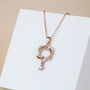 Rose Gold Colour Heart Pendant Necklace With White Crystal, thumbnail 2 of 4