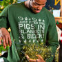 Pigs In Blankets And Beer Men's Christmas Jumper Sweatshirt, thumbnail 3 of 9