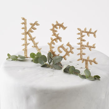 Personalised Botanical Letter Cake Topper, 8 of 11