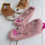 Personalised Women's Glitter Animal Slippers, thumbnail 4 of 5