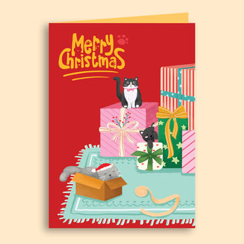 Santa With Cats And Dogs Christmas 3D Pop Up Card, 3 of 4