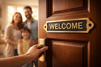 Custom Solid Brass Welcome Plaque With Black Finish, 4 of 7