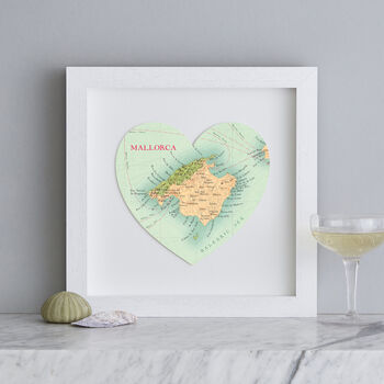 Personalised Mallorca Map Heart Print, 2 of 5